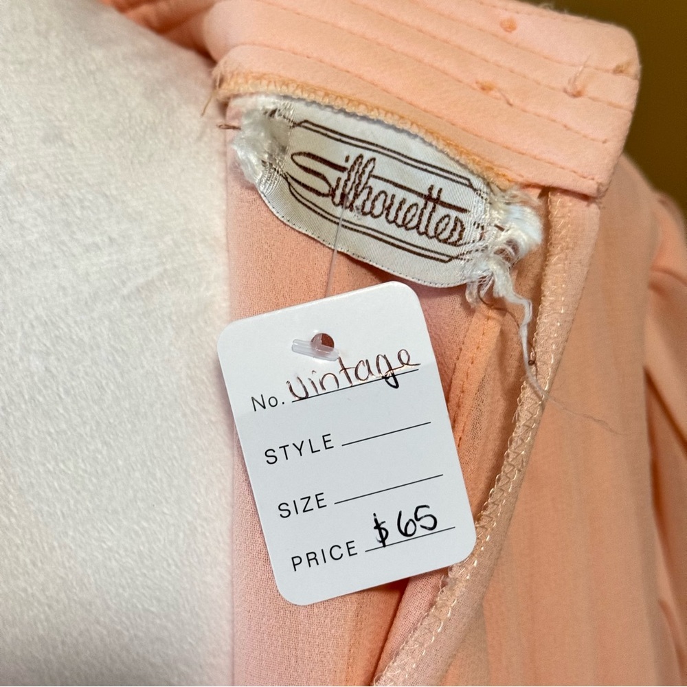 Vintage Silhouette Peach Dress - Picture 4 of 4